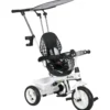 6-in-1 Dreirad mit Schubstange, Kinderdreirad mit Sonnendach, Korb, Weiß