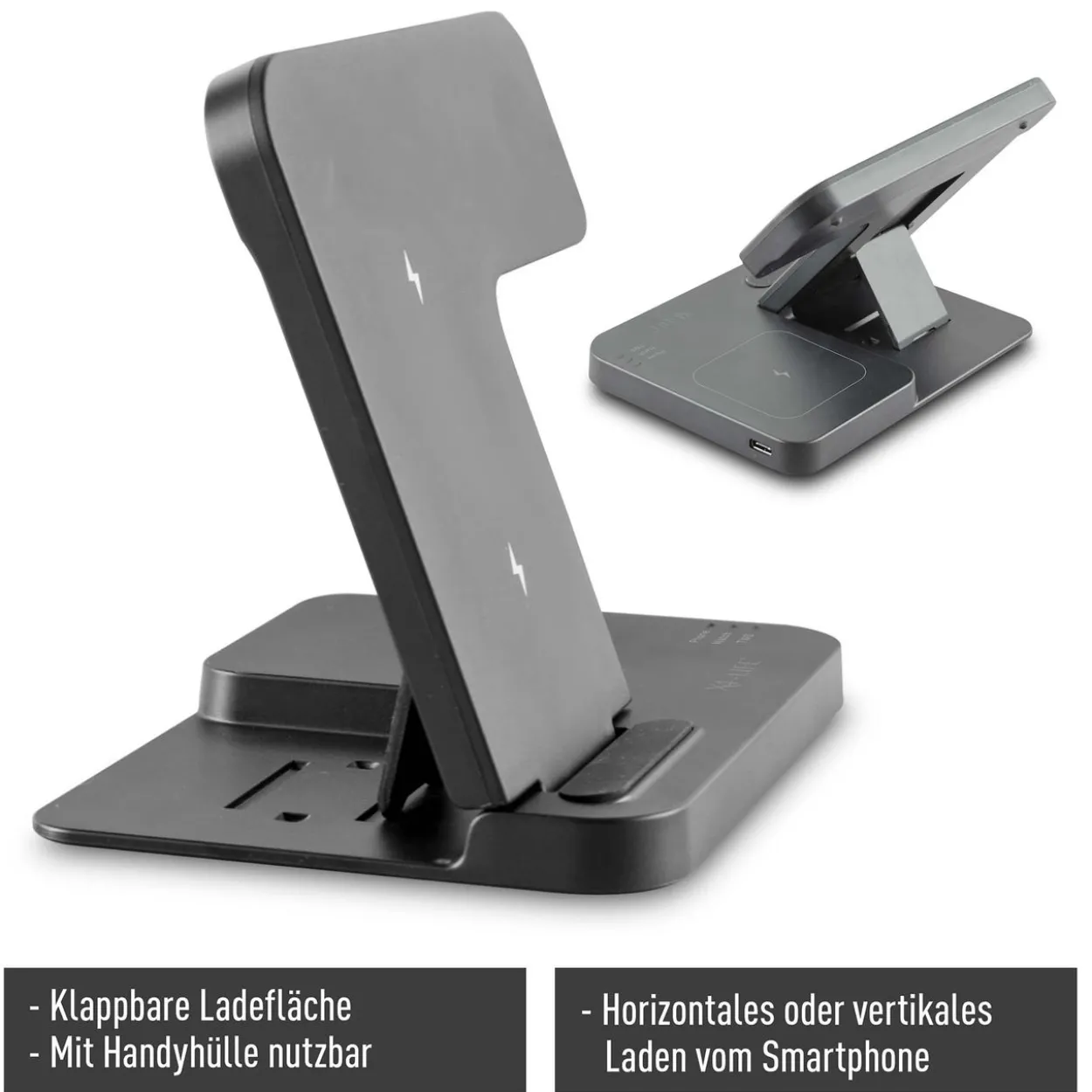 3 in 1 faltbare Ladestation 15W schwarz