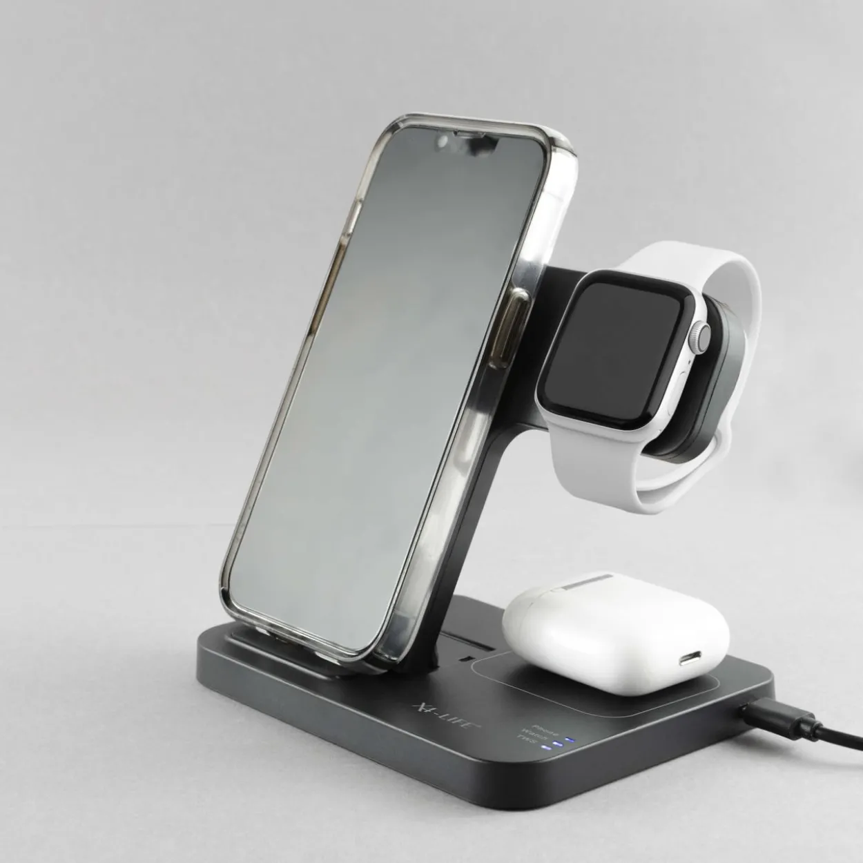 3 in 1 faltbare Ladestation 15W schwarz