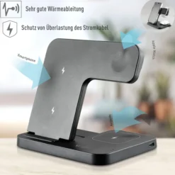 3 in 1 faltbare Ladestation 15W schwarz