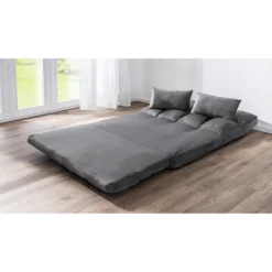 2 in 1 faltbares Bodensofa Bett mit Rückenlehne - Hellgrau