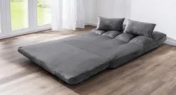 2 in 1 faltbares Bodensofa Bett mit Rückenlehne - Dunkelgrau