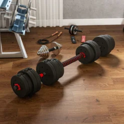 2 in 1 Hanteln Set 30 kg verstellbare Kurzhantel & Langhantel Fitness