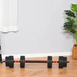 2 in 1 Hanteln Set 25 kg verstellbare Kurzhantel & Langhantel