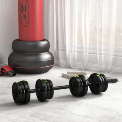 2-in-1 Hantel Set, 20 kg verstellbar Dumbbell Set mit 12 Hantelscheiben Schwarz
