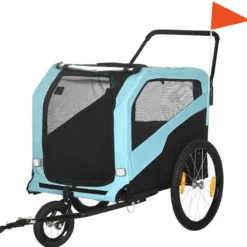 2-in-1 Hundeanhänger Fahrradanhänger für Hunde Hundewagen mit Reflektoren