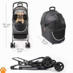2in1 Hundebuggy Coco, Haustier Buggy bis 15 kg faltbar