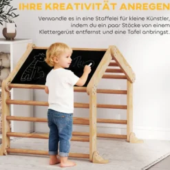9-in-1 Indoor-Klettergerüst, Rampe, Rutsche, Leiter, Schreibtafel