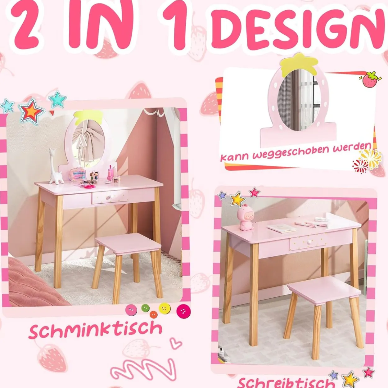 2-in-1-Kinder-Schminktischset