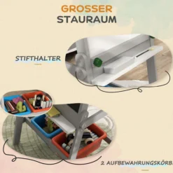 3-in-1 Kindertafel, doppelseitige Kinder Staffelei mit Kreidetafel, Whiteboard