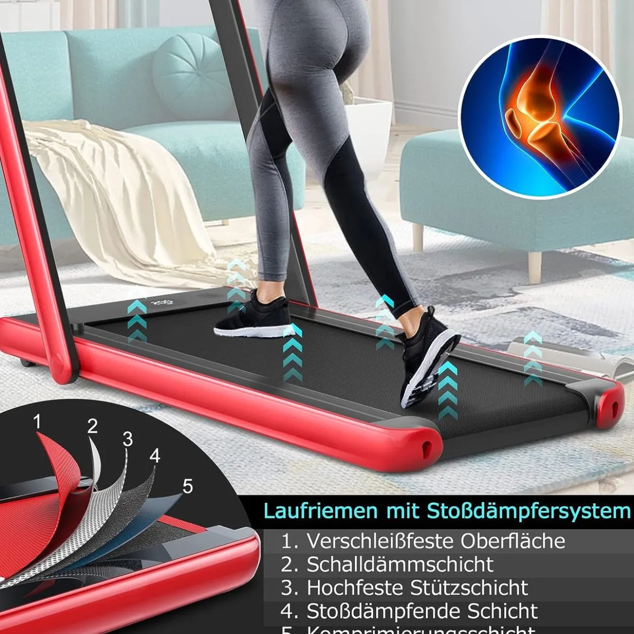 2 in 1 Laufband klappbar 2,25HP