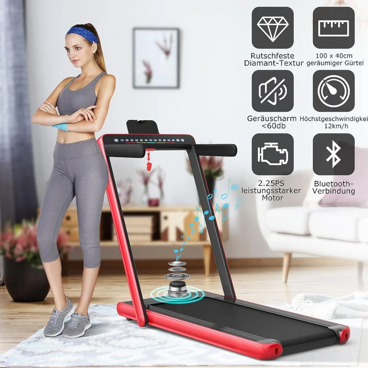 2 in 1 Laufband klappbar 2,25HP