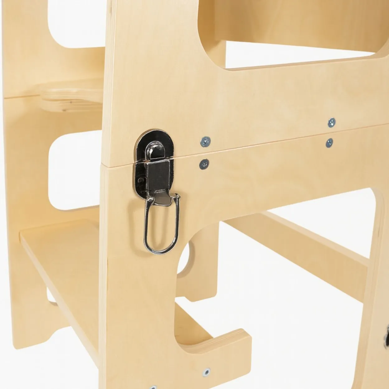 3in1 Lernturm aus Birke mit Maltafel, Tisch und Stuhl für Kinder, natur