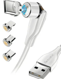 3 in 1 Magnet Datenkabel mit 3 Adaptern weiss