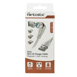 3 in 1 Magnet Datenkabel mit 3 Adaptern weiss