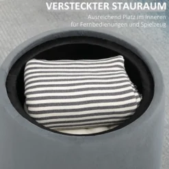 2-in-1 Ottomane Sitzhocker inklusive Stauraum, abnehmbaren Deckel Grau