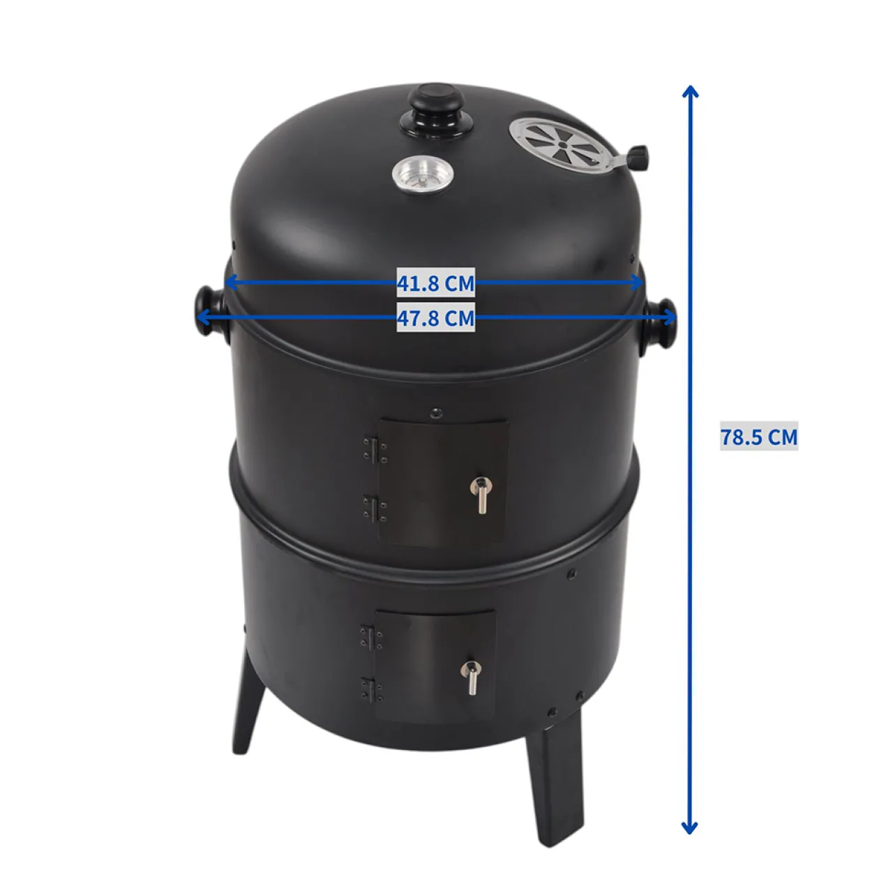 3-in-1 Räuchergrill vertikal, ca. 40 x 80 cm