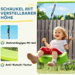3 in 1 Schaukelgestell Schaukelgerüst mit Spielzelt, Schaukel und Turnringe