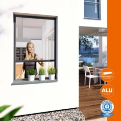 Insektenschutz Plus Rollo Fenster 130x160cm Anthrazit