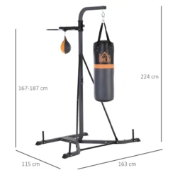 2-in-1 Standdesign Boxsackständer Boxsack Punchingball Boxstation