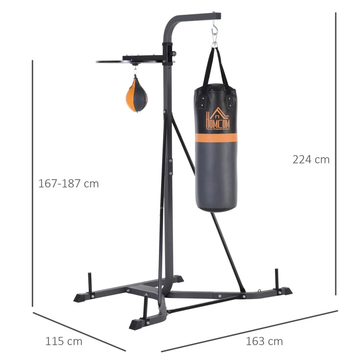 2-in-1 Standdesign Boxsackständer Boxsack Punchingball Boxstation