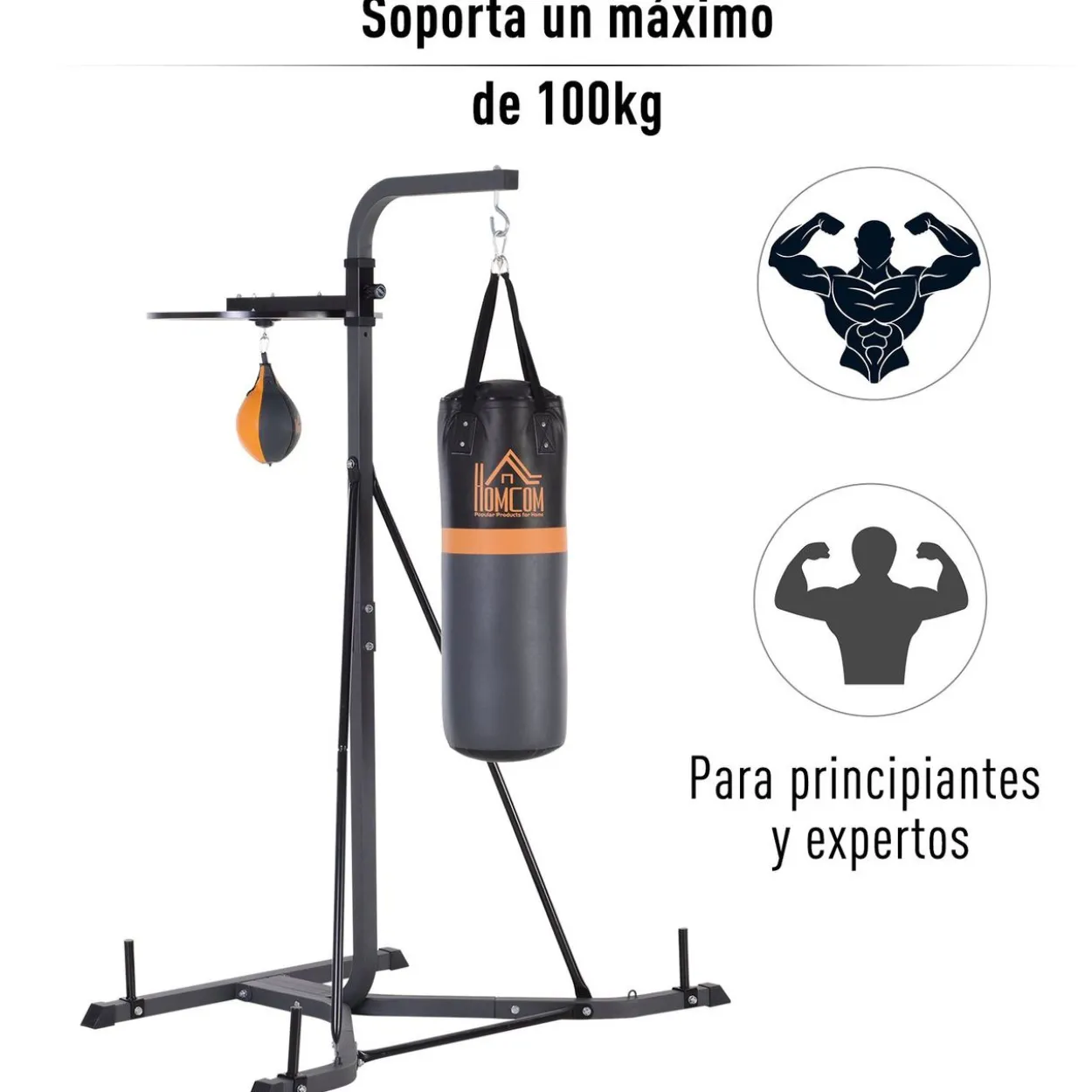 2-in-1 Standdesign Boxsackständer Boxsack Punchingball Boxstation