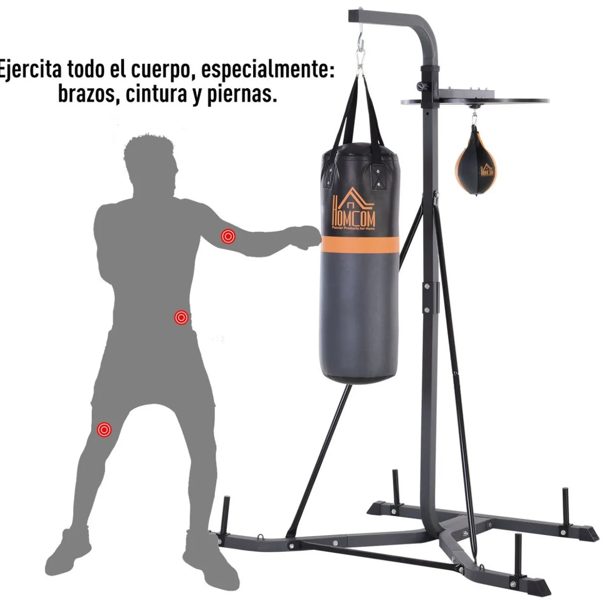 2-in-1 Standdesign Boxsackständer Boxsack Punchingball Boxstation