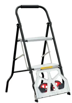 2 in 1 Transportkarre mit Trittleiter 2 Stufen Belastbarkeit Leiter:150kg / Karre:100kg
