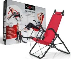 Inversionstrainer Deluxe - Heimtrainer für Rücken, Bauch, Rumpf & Beine - Rot / Schwarz