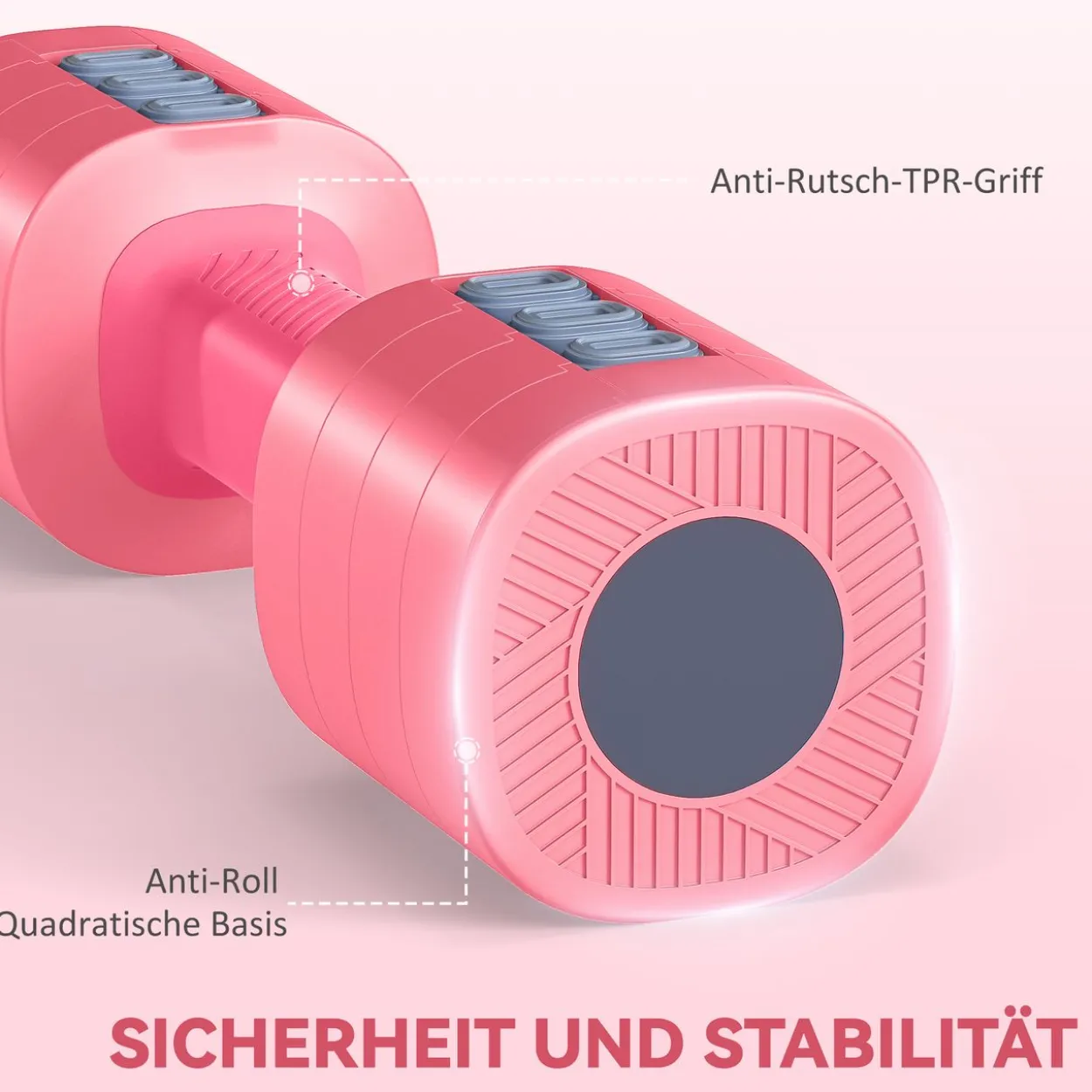 4-in-1 Verstellbare Hantel, 1-2,5 kg Hanteln mit rutschfest Griff, Kurzhantelset