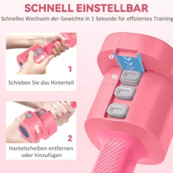 4-in-1 Verstellbare Hantel, 1-2,5 kg Hanteln mit rutschfest Griff, Kurzhantelset