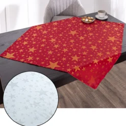 Jacquard-Mitteldecke "Glitzer-Stern" - ca. 90 x 90 cm