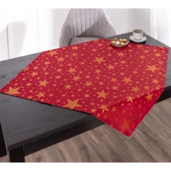 Jacquard-Mitteldecke "Glitzer-Stern" - ca. 90 x 90 cm