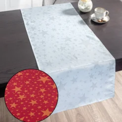 Jacquard-Tischläufer "Glitzer-Stern" - ca. 45 x 138 cm