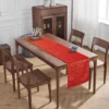 Jacquard-Tischläufer mit Goldeffekt - Rot/Gold
