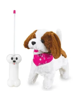 JAMARA Lucky RC Plüschhund Weiss/Braun 27MHz