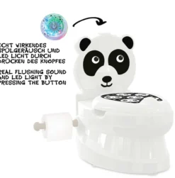 JAMARA-460958-Meine kleine Toilette Panda mit Spülsound und Toilettenpapierhalter