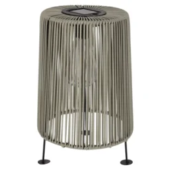 JENS Living LED Solar Dekoleuchte Grau-Beige IP44 | Gartenlaterne für Terrasse & Balkon
