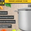 Jumbotopf mit Glasdeckel 14l