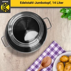 Jumbotopf mit Glasdeckel 14l