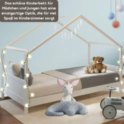 Juniorbett Sonja mit Dachgestell - ca. 90 x 200 cm, inkl. Lattenrost