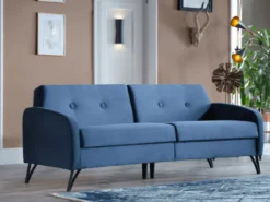Juniper 3-Sitzer Schlafsofa mit Bettkasten und Schlaffunktion - Blau