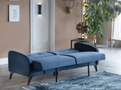 Juniper 3-Sitzer Schlafsofa mit Bettkasten und Schlaffunktion - Blau
