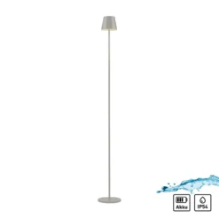 JUST LIGHT. Akku-Stehleuchte EURIA, 1x LED-Board/2,50Watt/3000Kelvin, IP54, Greige