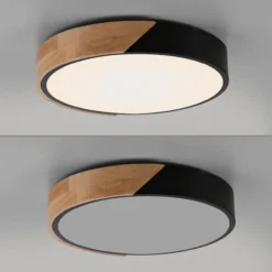 JUST LIGHT. LED Deckenleuchte BILA, 1xLED-Board/24W, 3000K, Ø32cm, Schwarz