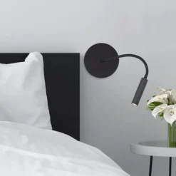 Jutta LED-Wandleuchte, flexibler Lesearm, 14 cm Durchmesser