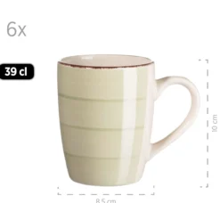 Kaffeebecher 38 cl, 6-er Set, OLIVGRÜN