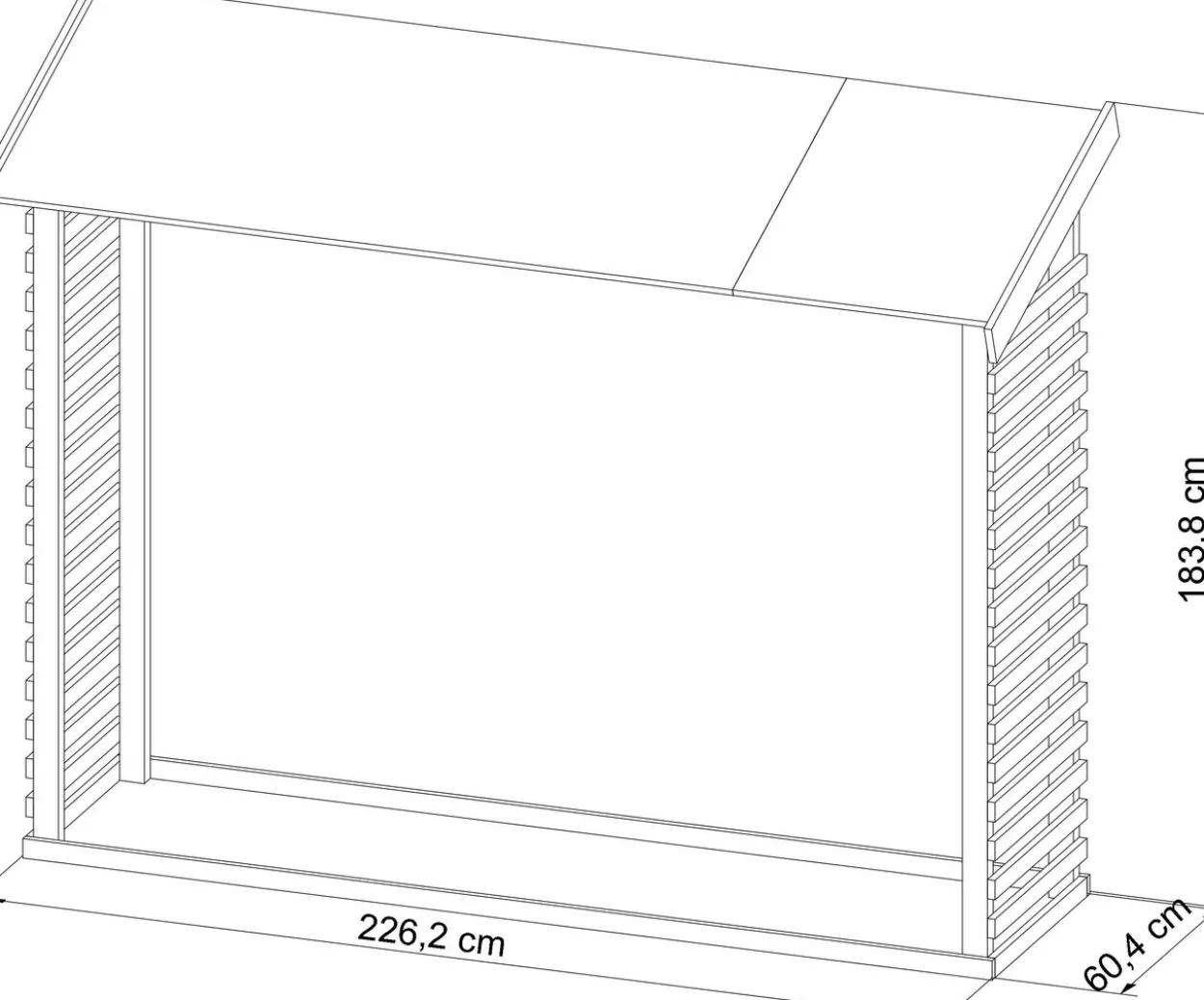 Kaminholzunterstand XL inkl. Dacheindeckung