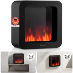 KAMINIO Elektrischer Tischkamin MIA XL - Dekoratives Elektro-Tischfeuer - Schwarz