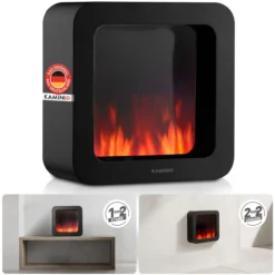 KAMINIO Elektrischer Tischkamin MIA L - Dekoratives Elektro-Tischfeuer - Schwarz
